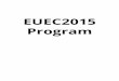 EUEC2015 Program · ICF liter national . Burns 316 (B) and WATER SUSTAINABILITY ... BRAND AWARENESS - Edward Lovelace CTO, XL Hybrids J34 ELECTRIC Randy SDGE ... 19th Annual EUEC