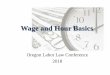 Wage and Hour La · 2018-01-17 · Must pay at least minimum wage rate! Even if paid on a basis other than hourly (commission, piece rate, by day, etc.) No offset or credit against