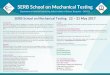 SERB School Flyers - Indian Institute of Science, Bangalore, India · 2019-03-19 · SERB School on Mechanical Testing 22 – 31 May 2017nical Testing 22 – 31 May 2017 Introduction: