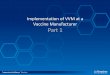 Implementation of VVM at a Vaccine Manufacturer Part 1 · 2020-05-22 · 2. WHO Identifies the Approved Category of VVM based on the Stability Data of the Vaccine* 3. Vaccine Manufacturer