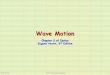 Wave Motion - UofL Department of Physics & Astronomy 355 fall 18/notes/chapter … · Wave Motion Chapter 2 of Optics Eugene Hecht, 5 th Edition. Fall 2018 Prof. Sergio B. Mendes