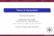 Theory of Computationthomas/ToC/SLIDES/toc_lec03.pdf · Introduction Finite Automata Automata and Regular Languages Applications End Motivation In the previous lecture we learned