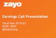 Earnings Call Presentation...Earnings Call Presentation Fiscal Year 2019 Q3 NYSE: ZAYO @ZayoGroup Zayo Orange RGB: 245|130|32 HEX: F58220 Light Gray RGB: 227|229|228 HEX: E3E5E4 Med
