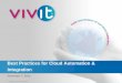 Best Practices for Cloud Automation & Integration · 2018-04-04 · 22 Avnet End to End Automation Foundation for Private Cloud Orchestration User has access to Virtual Machine User