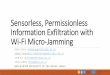 Sensorless, Permissionless Information Exfiltration with Wi-Fi … · 2019-12-18 · Micro-Jamming Done Passively When an antenna switches its impendence in a given frequency, it