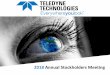 2018 Annual Stockholders Meeting - Teledyne … Presentations/Annual...Ongoing portfolio transformation Represents sales from the Instrumentation and Digital Imaging segments, as well