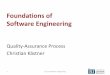 15-313 Foundations of Software Engineeringckaestne/17313/2018/20181101-qa-process.pdf• Milestones (first with Publisher 1.0 in 1988) • Version control, branches, frequent integration