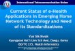 Current Status of e-Health Applications in Emerging Home … · 2012-09-29 · International Telecommunication Union ITU-T Workshop “Opportunities and Challenges in Home Networking”13