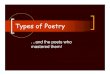 Types of Poetry - Barren County ... Types of Poetry and the poets who mastered them! Dramatic Poetry