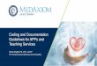 Coding and Documentation Guidelines for APPs and Teaching ... · A physician or QHCP (APP, NP, PA, etc.) returns a call to a patient lasting 5-10 minutes. Documentation by the physician