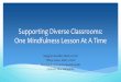 Supporting Diverse Classrooms: One Mindfulness Lesson At A Time · 2019-12-03 · Mindfulness involves observing without judging-- allowing and accepting ... Educators need to be