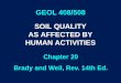 GEOL 408/508 SOIL QUALITY AS AFFECTED BY HUMAN ACTIVITIESww2.odu.edu/~jrule/geo508/chapter20.pdf · 2009-09-02 · HEALTH Soil health is best used to refer to condition of soil as