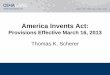America Invents Act - Osha Liang...America Invents Act • Pre-AIA, the U.S. was First Inventor to Invent system – This system is more complex as “invention date” must be determined