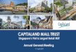 CAPITALAND MALL TRUST - listed company...2019/04/11  · Annual General Meeting *April 2019* Financial Highlights 5 Distributable Income S$410.7 million 3.8% y-o-y Distribution Per