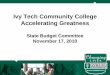 Ivy Tech Community College Accelerating Greatness · Single Source Advertising Agency $ 300,000 Health Insurance- Self-Insurance-Claims Mgt-Plan Changes $ 3,400,000 $ 1,600,000 PC