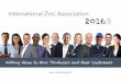 International Zinc Association 2016 ReportAnnual · International Zinc Association Annual 2016 Report Adding Value to Zinc Producers and their Custom ers 25th ANNIVERSARY [ 2 ] [