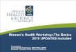 Women’s Health Workshop-The Basics 2019 …...Women’s Health Workshop-The Basics 2019 UPDATES included Presented by: Laurel Hallock Koppelman, DNP, FNP- C, APRN Assistant Professor,