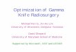 Optimization of Gamma Knife Radiosurgery · – the number of shots – the shot sizes – the shot locations – the shot weights • The quality of the plan is dependent upon the