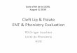 Cleft Lip & Palate ENT & Phoniatry Evaluation · Ecole d’été de la SSORL August 31 2019. Plan •Velopharynx –Physiology –Anatomy •Cleft palate •ENT and Phoniatry Evaluation
