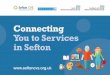 Connecting You to Services in Sefton Welcome Welcome to the Sefton CVS quick guide to Connecting You