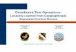 Distributed Test Operations - ITEA · Unite the geographically-separated testing sites around the country into “One Enterprise Team” • Air Force Test Center (AFTC) • Recapitalize