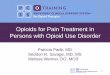 Opioids for Pain Treatment in Persons with Opioid Use Disorder · Substance use counselor, self help groups, sponsor, faith-based interventions, mindfulness (see ... • Review of