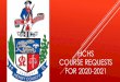 HCHS COURSE REQUESTS FOR 2020- 2021 · COURSE REQUESTS FOR 2020- 2021 Course request process: f Watch video f Contact us with questions f Complete course request form Three ways for