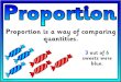 proportion - Instant Display Teaching Resources · Proportion is a way of comparing quantities, Proportion is a way of comparing quantities, out of sweets were blue. Proportion is