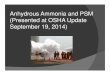 Anhydrous Ammonia and PSM (Presented at OSHA · 2019-11-08 · Important Industry Guidelines IIAR Process Safety Management Guidelines for Ammonia Refrigeration ANSI/ASHRAE 15 (2001)