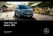 Citan Price List January 2019. · think. The Citan may be the smallest van in the Mercedes-Benz range, but it really is big on the things that matter. Delivering superior comfort