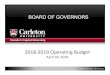 BOARD OF GOVERNORS - Carleton University · 2018‐2019 Operating Budget April 30, 2018 BOARD OF GOVERNORS Board of Governors ‐April 30, 2018