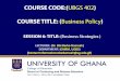 LECTURER: (Dr. Obi Berko Damoah) DEPARTMENT ...change over time. • Policy analyst can use these changing requirements, which are associated with different stages of industry evolution,