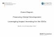 Event Report: Financing Global Development Leveraging ... fund SDG relevant sectors. Private investments
