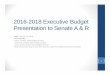 2016-2018 Executive Budget Presentation to Senate A & R · 2016-02-09 · 2016-2018 Executive Budget Presentation to Senate A & R Date: February 9, 2016 Presented By: John E. Chilton,