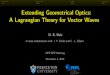 Extending Geometrical Optics: A Lagrangian Theory for ... · Introduction Basic Theory Results Conclusions Covariant extended geometrical optics For more general waves D(x ;i@) =