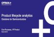 Product lifecycle analytics - OptimalPlus · data analytics to prevent bad products from reaching the market. ... • Virtual “workbench” • Shared analyses and data augmentation