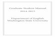 Graduate Student Manual 2014-2015 Department of English ...2014-2015 CONTENTS 1. Graduate Programs in English 3 General Program Requirements 3 ... Certificate in TESL (Teaching English