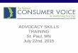 ADVOCACY SKILLS TRAINING St. Paul, MN July 22nd, 2015 · Facebook Advocacy Posts H.R. 952, the Put a Registered Nurse in the Nursing Home Act, is a bill that requires nursing facilities