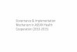 Governance & Implementation Mechanism in ASEAN Health ... · Specific diseases: Rabies (Viet Nam), Dengue (ASEAN Dengue Day), and Malaria (Myanmar) The ASEAN Post-2015 Health Development