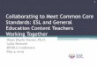 Collaborating to Meet Common Core Standards: ESL and ...€¦ · Role of the ESL Teacher in Collaboration - Quotes •“I collaborate with the ELA teacher on a daily basis to make