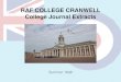 RAF COLLEGE CRANWELL College Journal Extractsoldcranwellians.info/year-books/year-books-40s/ew... · After the presentation prizeg a large Of parents hoard the report on the Of Entry