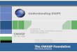 Understanding ESAPI - OWASP · 2020-01-17 · lavakumar AuthenticationLoginException @ org.owasp.esapi.reference.DefaultUser.loginWi thPassword(null:-1) 30. EnterpriseSecurityException