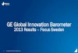GE Global Innovation Barometerfiles.publicaffairs.geblogs.com/files/2013/01/Sweden_IBReport.pdfGE Global Innovation Barometer 2013 Results – Focus Sweden . ... • The development