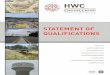 STATEMENT OF QUALIFICATIONS - HWC Engineering€¦ · incidentals. HWC also provides comprehensive professional engineering services related to combined sewer issues. Our services