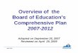 Overview of the Board of Education’sBoard of Education’s ... · COMPREHENSIVE PLAN: 2007-2012 Executive Summary The Board of Education’s Comprehensive Plan: 2007-2012 updates