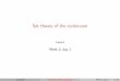 Set theory of the continuum - its.caltech.edupanagio/116c/w2d1.pdf · Set theory of the continuum Caltech Week 2, day 1 (Caltech) Set theory of the continuum Week 2, day 1 1/18