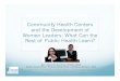 Community Health Centers and the Development of Women ... · History of Community Health Centers (CHCs) ! In 1964, the Economic Opportunity Act launched the Community Action Plan,