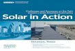 Challenges and Successes on the Path Solar in Action · LEED rating, solar energy technologies produce electricity and heat water, A crystalline PV array, mounted on support structures,