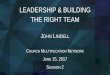 LEADERSHIP & BUILDING THE RIGHT TEAM - Amazon S3John+CMN+Round… · leadership & building. the right team. j. ohn. l. indell. c. hurch. m. ultiplication. n. etwork. j. une. 15, 2017