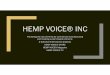 HEMP VOICE INC · 2020-03-25 · HEMP VOICE® STORE A National Franchise with the first model of the franchise retail store opening in Long Island, NY. Every commercial product and